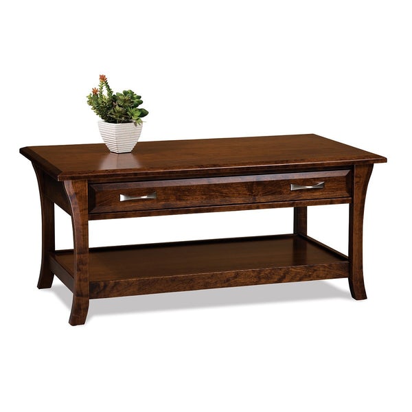 Amish Ensenada Open Coffee Table with Drawer - Quick Ship