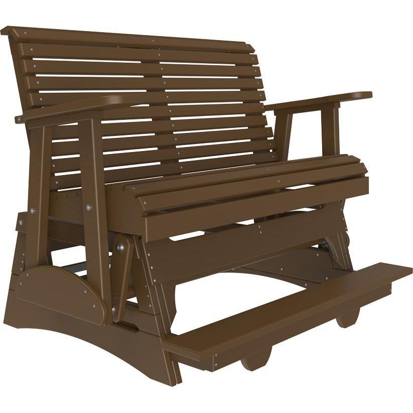 4' Plain Balcony Glider Chestnut Brown-The Amish House