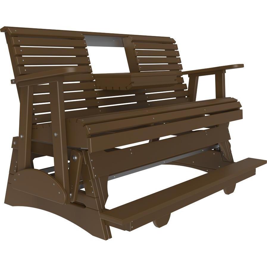 5' Plain Balcony Glider Chestnut Brown-The Amish House