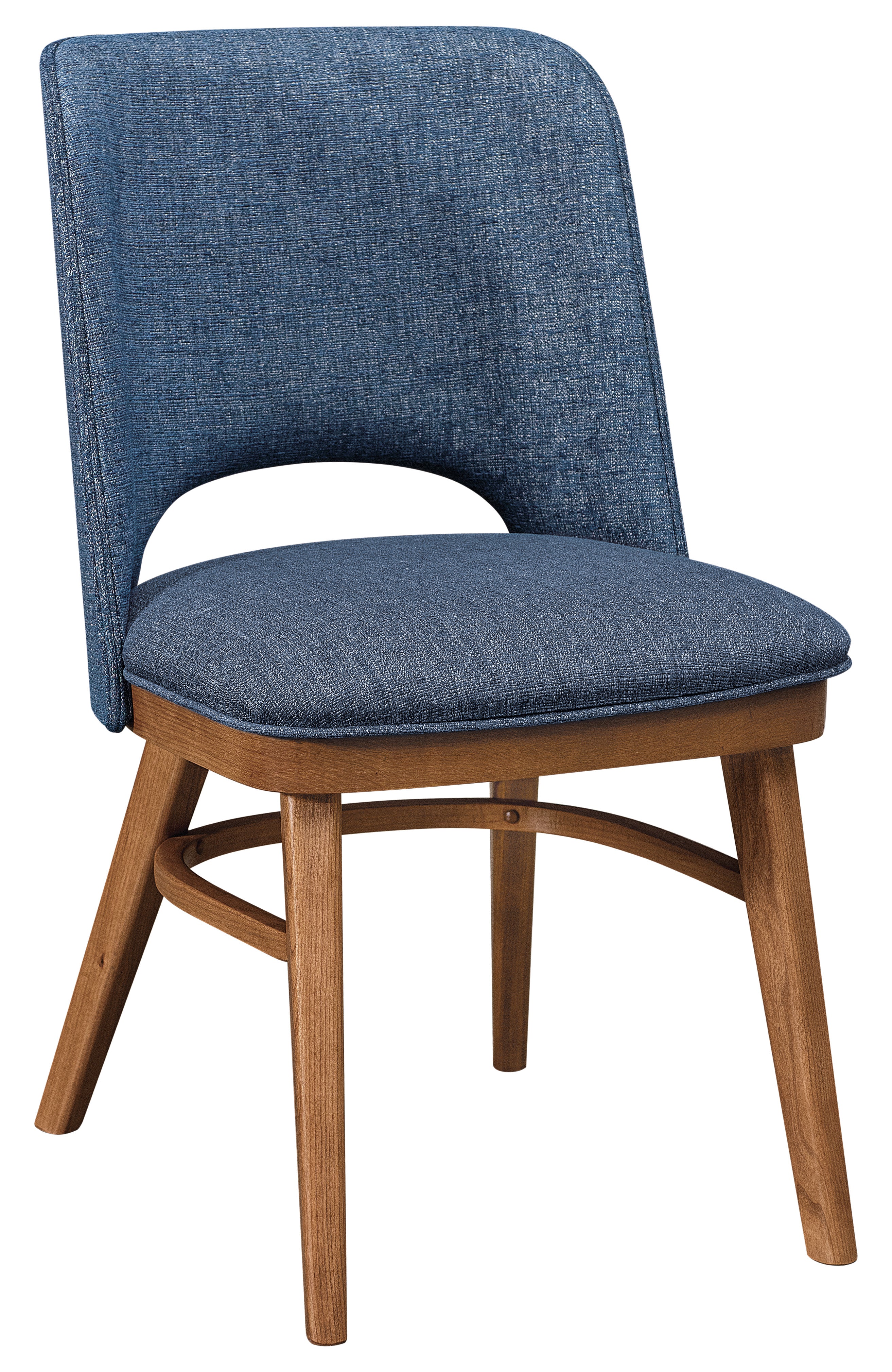 vinson dining chair with chestnut stain and royal fabric c2-35