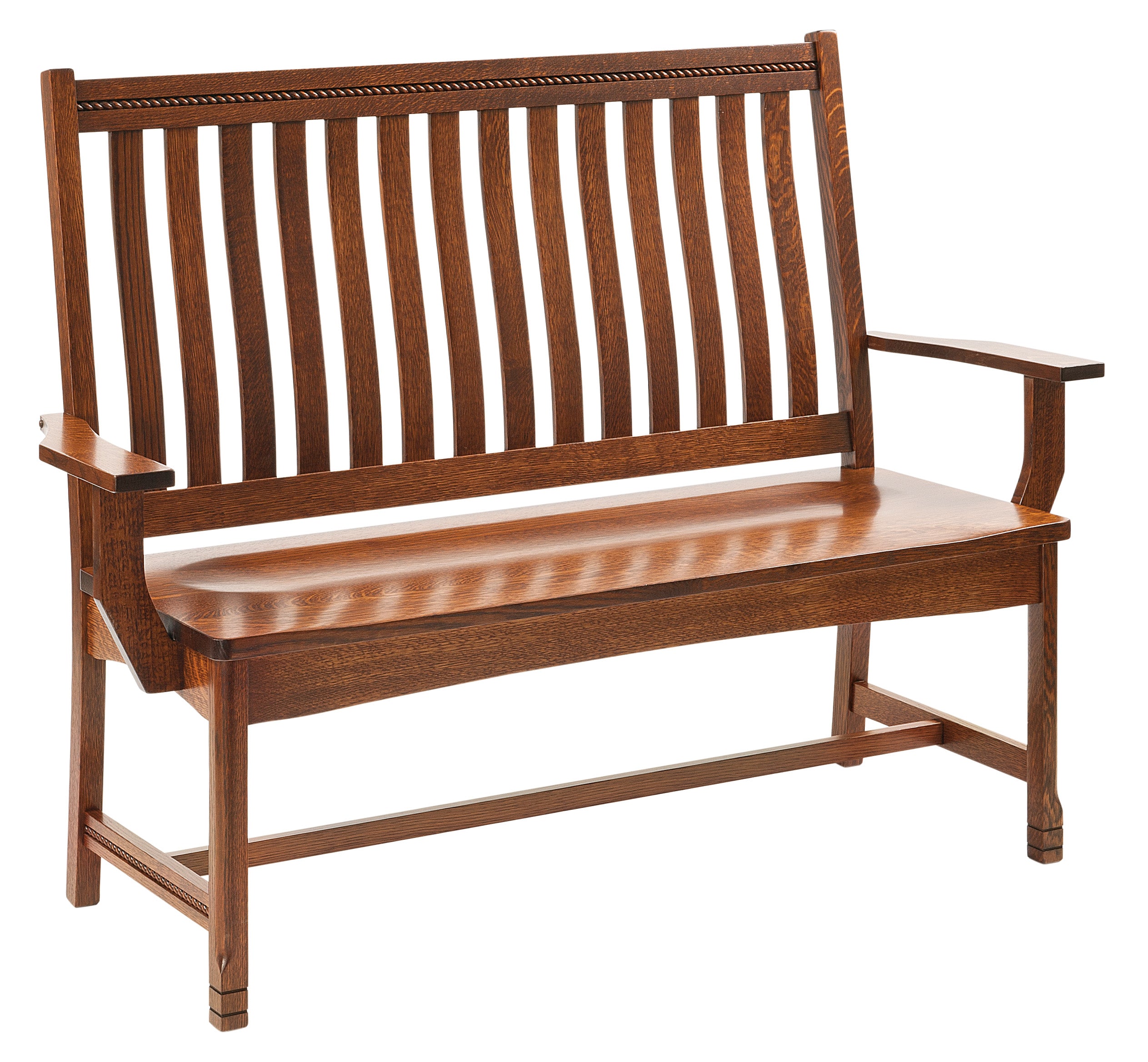 Amish West Lake Long Bench with Arm