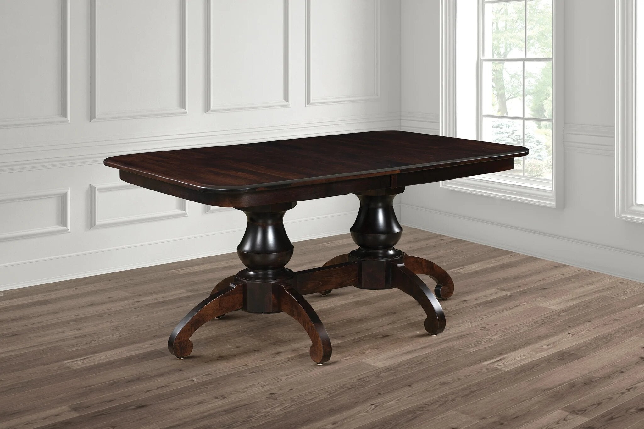 woodstock double pedestal table in room setting
