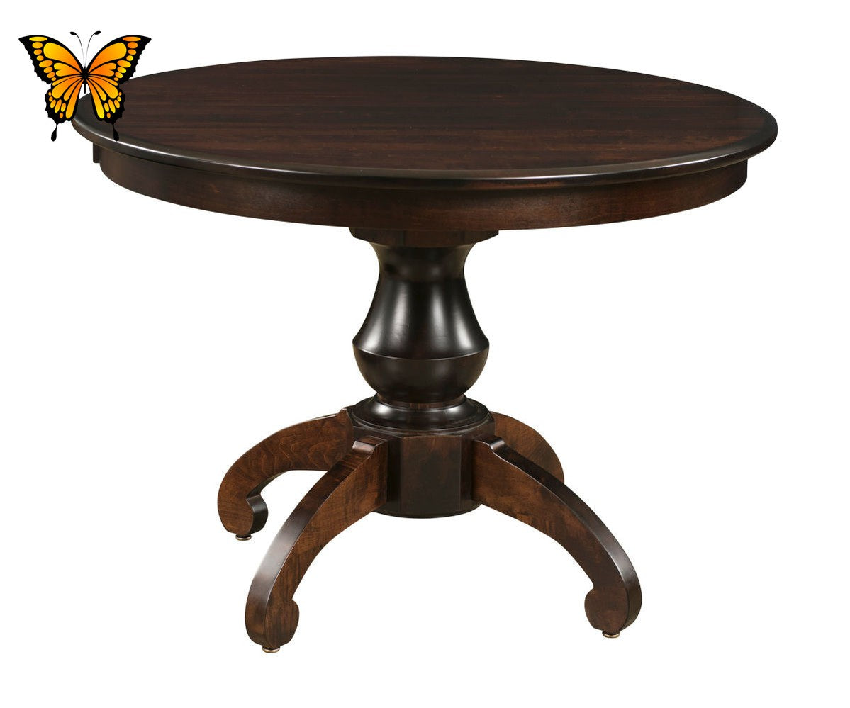 Amish Woodstock Round Single Pedestal Table