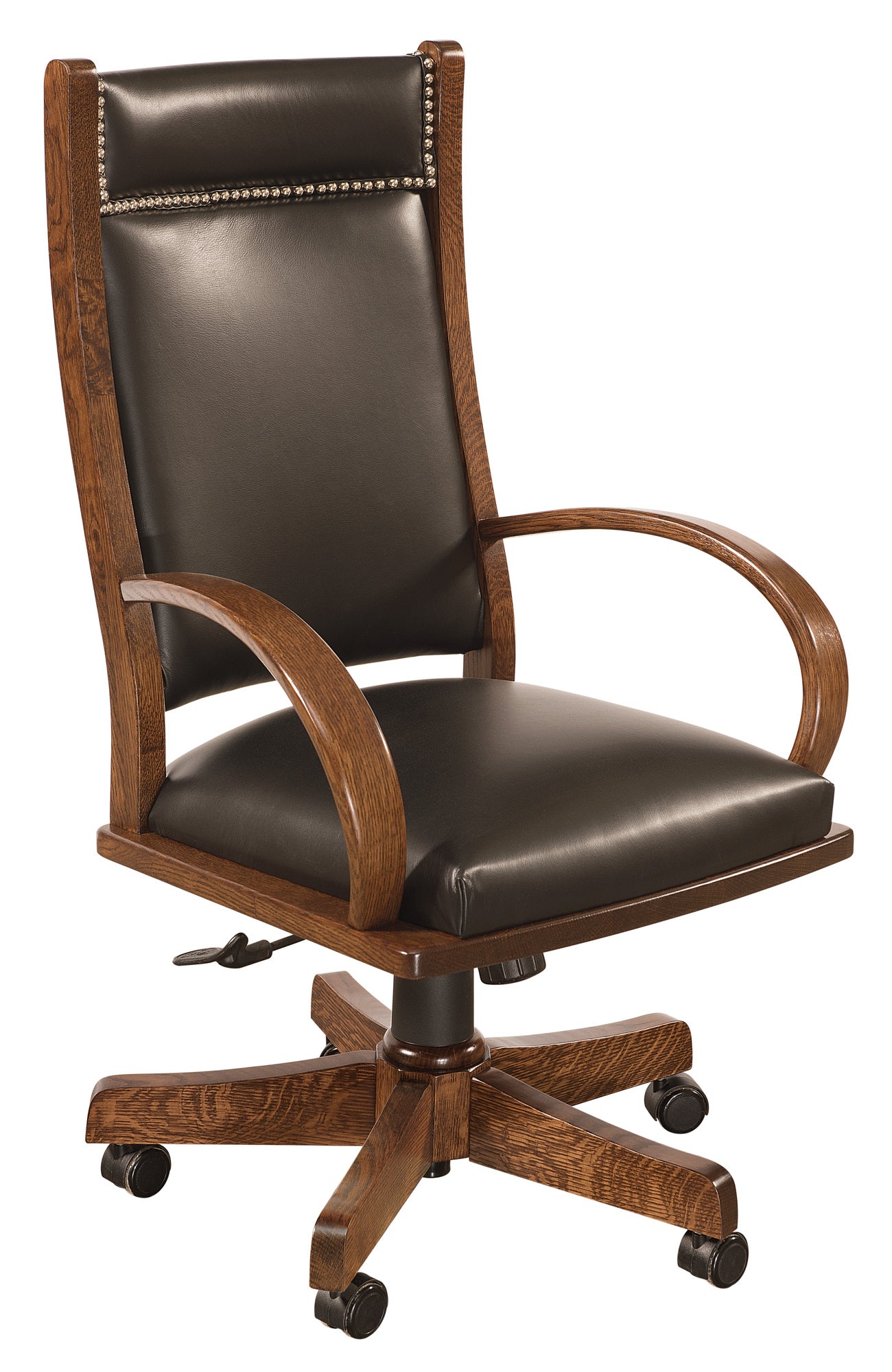 Amish Wyndlot Desk Arm Chair with Screw Lift/Gas Lift