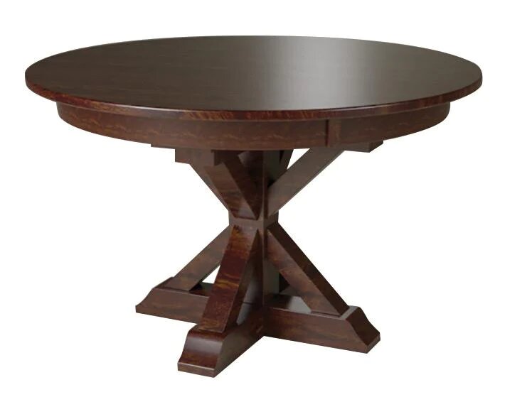Amish X-Base Single Pedestal Table - Quick Ship